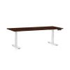 Výškově nastavitelný stůl OfficeTech C, 180 x 80 cm, bílá podnož, wenge