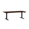 Výškově nastavitelný stůl OfficeTech C, 180 x 80 cm, černá podnož, wenge