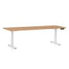 Výškově nastavitelný stůl OfficeTech C, 200 x 80 cm, bílá podnož, dub kraft