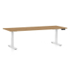 Výškově nastavitelný stůl OfficeTech C, 200 x 80 cm, bílá podnož, dub kamenný