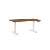 Výškově nastavitelný stůl OfficeTech D, 120 x 80 cm, bílá podnož, dub silverjack