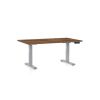 Výškově nastavitelný stůl OfficeTech D, 120 x 80 cm, šedá podnož, dub silverjack