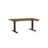 Výškově nastavitelný stůl OfficeTech D, 140 x 80 cm, černá podnož, dub silverjack