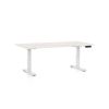 Výškově nastavitelný stůl OfficeTech D, 160 x 80 cm, bílá podnož, bílý jasan
