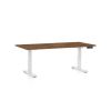 Výškově nastavitelný stůl OfficeTech D, 160 x 80 cm, bílá podnož, dub silverjack