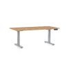Výškově nastavitelný stůl OfficeTech D, 160 x 80 cm, šedá podnož, dub kraft