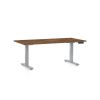 Výškově nastavitelný stůl OfficeTech D, 160 x 80 cm, šedá podnož, dub silverjack