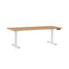 Výškově nastavitelný stůl OfficeTech D, 180 x 80 cm, bílá podnož, dub kraft