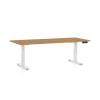 Výškově nastavitelný stůl OfficeTech D, 180 x 80 cm, bílá podnož, dub kamenný