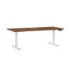 Výškově nastavitelný stůl OfficeTech D, 180 x 80 cm, bílá podnož, dub silverjack