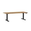Výškově nastavitelný stůl OfficeTech D, 180 x 80 cm, černá podnož, dub kamenný