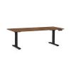 Výškově nastavitelný stůl OfficeTech D, 180 x 80 cm, černá podnož, dub silverjack