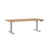 Výškově nastavitelný stůl OfficeTech D, 180 x 80 cm, šedá podnož, dub kraft