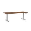 Výškově nastavitelný stůl OfficeTech D, 180 x 80 cm, šedá podnož, dub silverjack