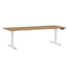 Výškově nastavitelný stůl OfficeTech D, 200 x 80 cm, bílá podnož, dub kamenný