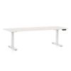 Výškově nastavitelný stůl OfficeTech D, 200 x 80 cm, bílá podnož, bílý jasan