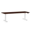 Výškově nastavitelný stůl OfficeTech D, 200 x 80 cm, bílá podnož, wenge