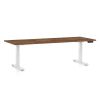 Výškově nastavitelný stůl OfficeTech D, 200 x 80 cm, bílá podnož, dub silverjack