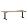 Výškově nastavitelný stůl OfficeTech D, 200 x 80 cm, černá podnož, dub kraft