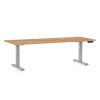 Výškově nastavitelný stůl OfficeTech D, 200 x 80 cm, šedá podnož, dub kraft