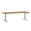 Výškově nastavitelný stůl OfficeTech D, 200 x 80 cm, šedá podnož, dub kamenný