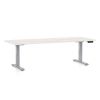 Výškově nastavitelný stůl OfficeTech D, 200 x 80 cm, šedá podnož, bílý jasan