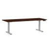 Výškově nastavitelný stůl OfficeTech D, 200 x 80 cm, šedá podnož, wenge