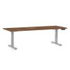 Výškově nastavitelný stůl OfficeTech D, 200 x 80 cm, šedá podnož, dub silverjack