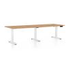 Výškově nastavitelný stůl OfficeTech Long, 240 x 80 cm, bílá podnož, dub kraft