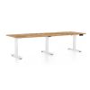 Výškově nastavitelný stůl OfficeTech Long, 240 x 80 cm, bílá podnož, dub zlatý