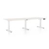Výškově nastavitelný stůl OfficeTech Long, 240 x 80 cm, bílá podnož, bílý jasan