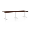 Výškově nastavitelný stůl OfficeTech Long, 240 x 80 cm, bílá podnož, wenge