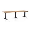 Výškově nastavitelný stůl OfficeTech Long, 240 x 80 cm, černá podnož, dub kraft