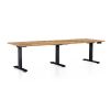 Výškově nastavitelný stůl OfficeTech Long, 240 x 80 cm, černá podnož, dub zlatý