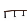 Výškově nastavitelný stůl OfficeTech Long, 240 x 80 cm, černá podnož, wenge