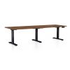 Výškově nastavitelný stůl OfficeTech Long, 240 x 80 cm, černá podnož, dub silverjack