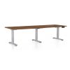 Výškově nastavitelný stůl OfficeTech Long, 240 x 80 cm, šedá podnož, dub silverjack