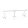 Výškově nastavitelný stůl OfficeTech Long, 260 x 80 cm, bílá podnož, bílý jasan