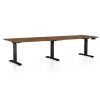 Výškově nastavitelný stůl OfficeTech Long, 260 x 80 cm, černá podnož, dub silverjack
