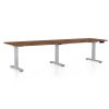 Výškově nastavitelný stůl OfficeTech Long, 260 x 80 cm, šedá podnož, dub silverjack