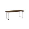 Výškově nastavitelný stůl OfficeTech Strong 180 x 80 cm, bílá podnož, ořech