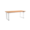 Výškově nastavitelný stůl OfficeTech Strong 180 x 80 cm, bílá podnož, buk