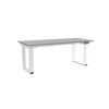 Výškově nastavitelný stůl OfficeTech Strong 180 x 80 cm, bílá podnož, světle šedá
