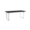 Výškově nastavitelný stůl OfficeTech Strong 180 x 80 cm, bílá podnož, černá