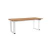 Výškově nastavitelný stůl OfficeTech Strong 180 x 80 cm, bílá podnož, dub kraft