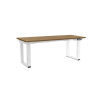 Výškově nastavitelný stůl OfficeTech Strong 180 x 80 cm, bílá podnož, dub kamenný