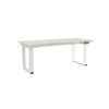 Výškově nastavitelný stůl OfficeTech Strong 180 x 80 cm, bílá podnož, bílý jasan
