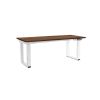 Výškově nastavitelný stůl OfficeTech Strong 180 x 80 cm, bílá podnož, dub silverjack