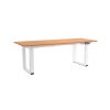 Výškově nastavitelný stůl OfficeTech Strong 200 x 80 cm, bílá podnož, buk