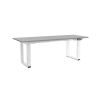 Výškově nastavitelný stůl OfficeTech Strong 200 x 80 cm, bílá podnož, světle šedá